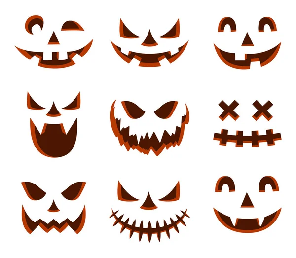 Scary Halloween Pumpkin Face Icon — Stock Vector