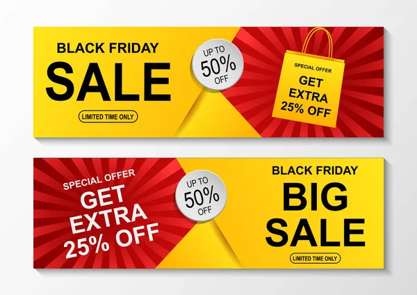 Black Friday Sale Banner Vector Illustration — Stock Vector