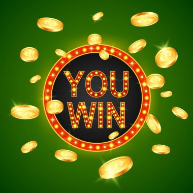 kazanan ve yeşil arka plan vektör çizim.