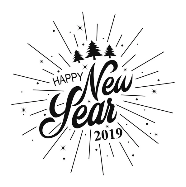 Mutlu yeni yıl 2019. vektör çizim