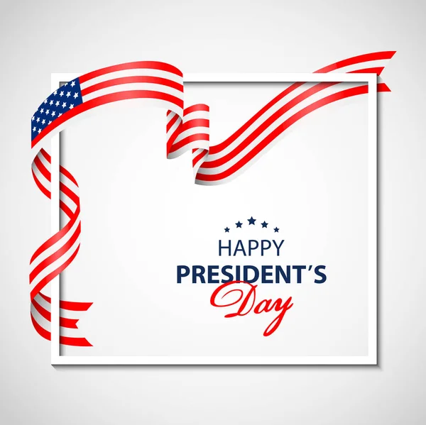 Happy Presidents Day Fond Avec Cadre Blanc Drapeau Usa Illustration — Image vectorielle