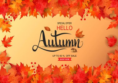 Sonbahar satış geçmişi. vektör illüstrasyon