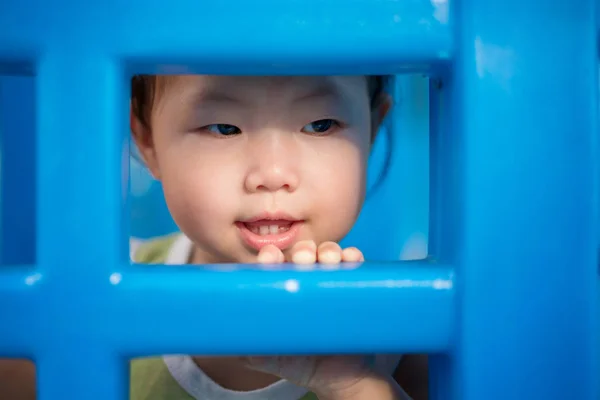 Baby girl playing on playground — Stock Photo, Image
