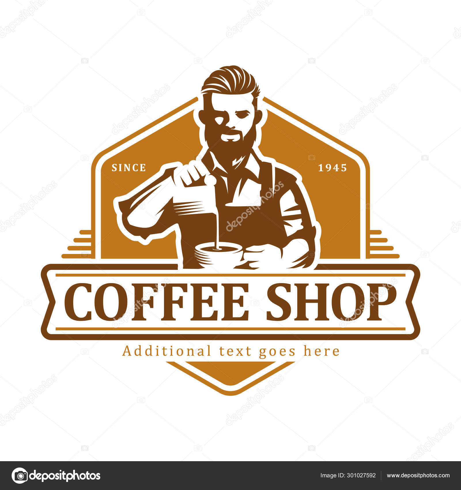 Coffee logo, vector coffee label badge or emblem on isolated white
