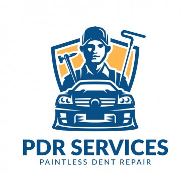 Paintless Dent Repair logosu, Pdr servis logosu, otomotiv şirketi