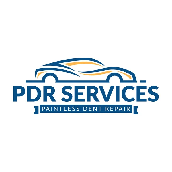 Logo de reparación de abolladuras sin pintura, logotipo de servicio de PDR, empresa automotriz — Archivo Imágenes Vectoriales