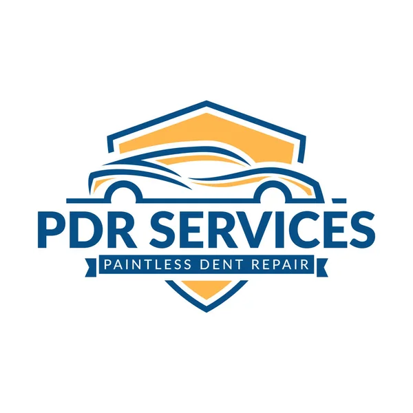 Paintless Dent Repair logosu, Pdr servis logosu, otomotiv şirketi — Stok Vektör