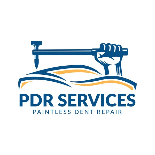 Lacklose Delle Reparatur-Logo, pdr service logo, Automobilunternehmen — Stockvektor