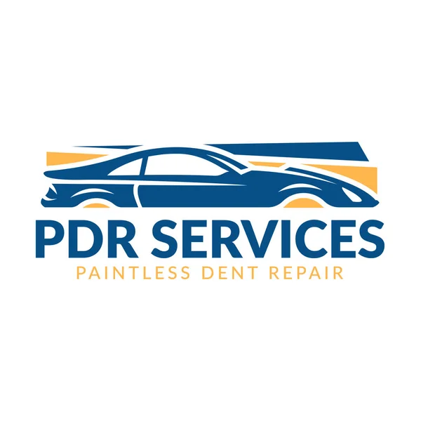 Логотип безбарвного Dent Repair, логотип сервісу PDR, автомобільна компанія — стоковий вектор