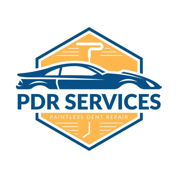 Paintless Dent Repair logosu, Pdr servis logosu, otomotiv şirketi — Stok Vektör