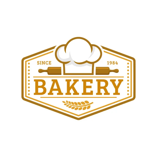 Шаблон логотипа пекарни, векторная иллюстрация. Эмблема пекарни, винтажный ретро стиль — стоковый вектор