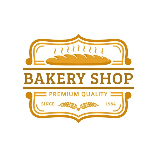 Bakery logo template, vector illustration. Bakery shop emblem, vintage retro style — Stock Vector