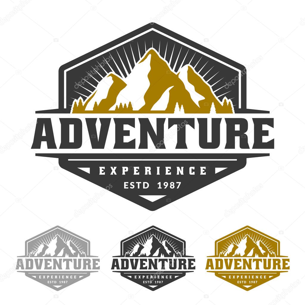 Adventure logo emblem, mountain logo emblem template