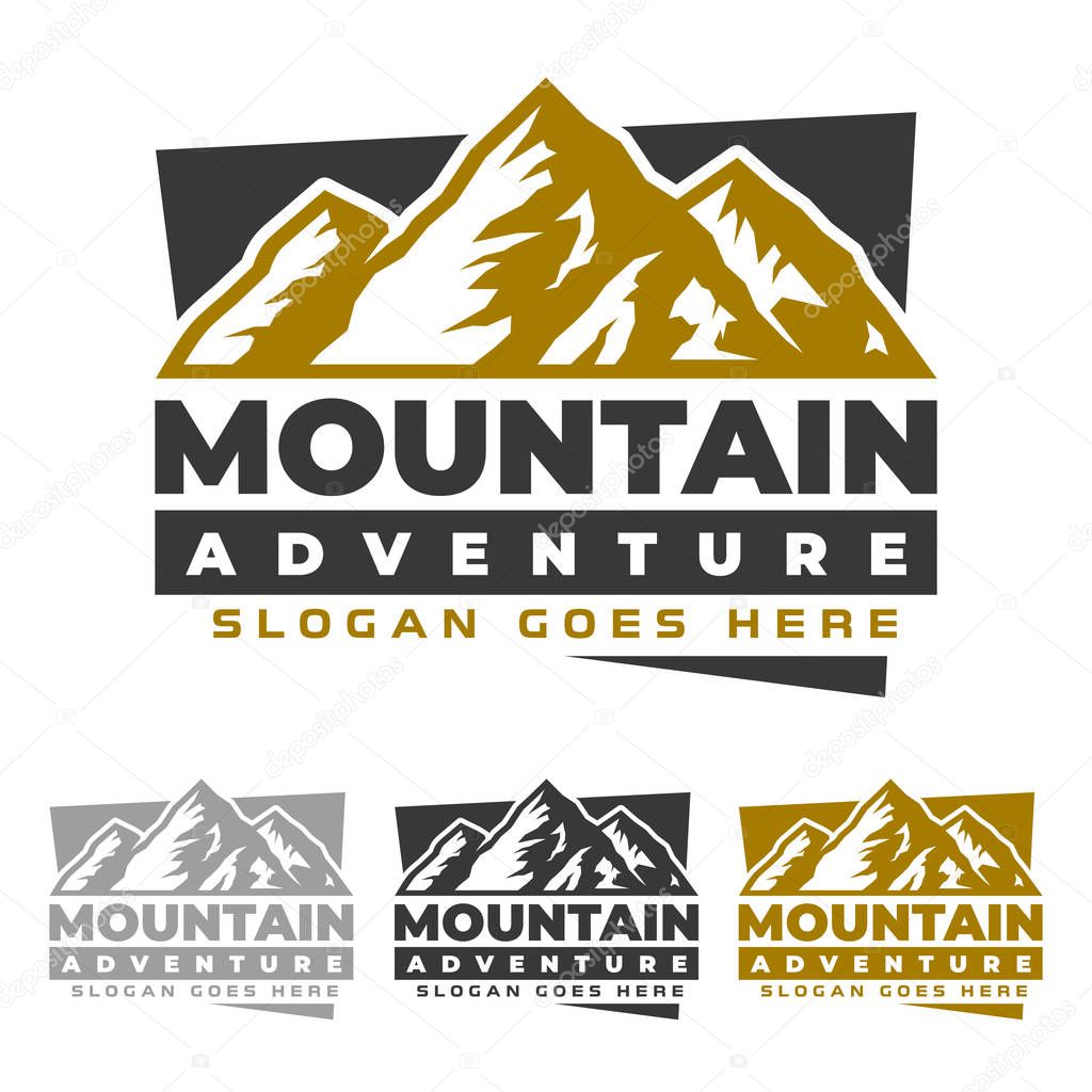 Mountain logo template, adventure emblem