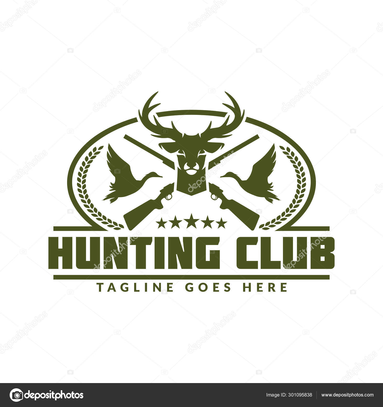 Deer or duck hunting logo, hunting badge or emblem for hunting club and  sports Stock Vector Image by ©ednalstudio #301095838