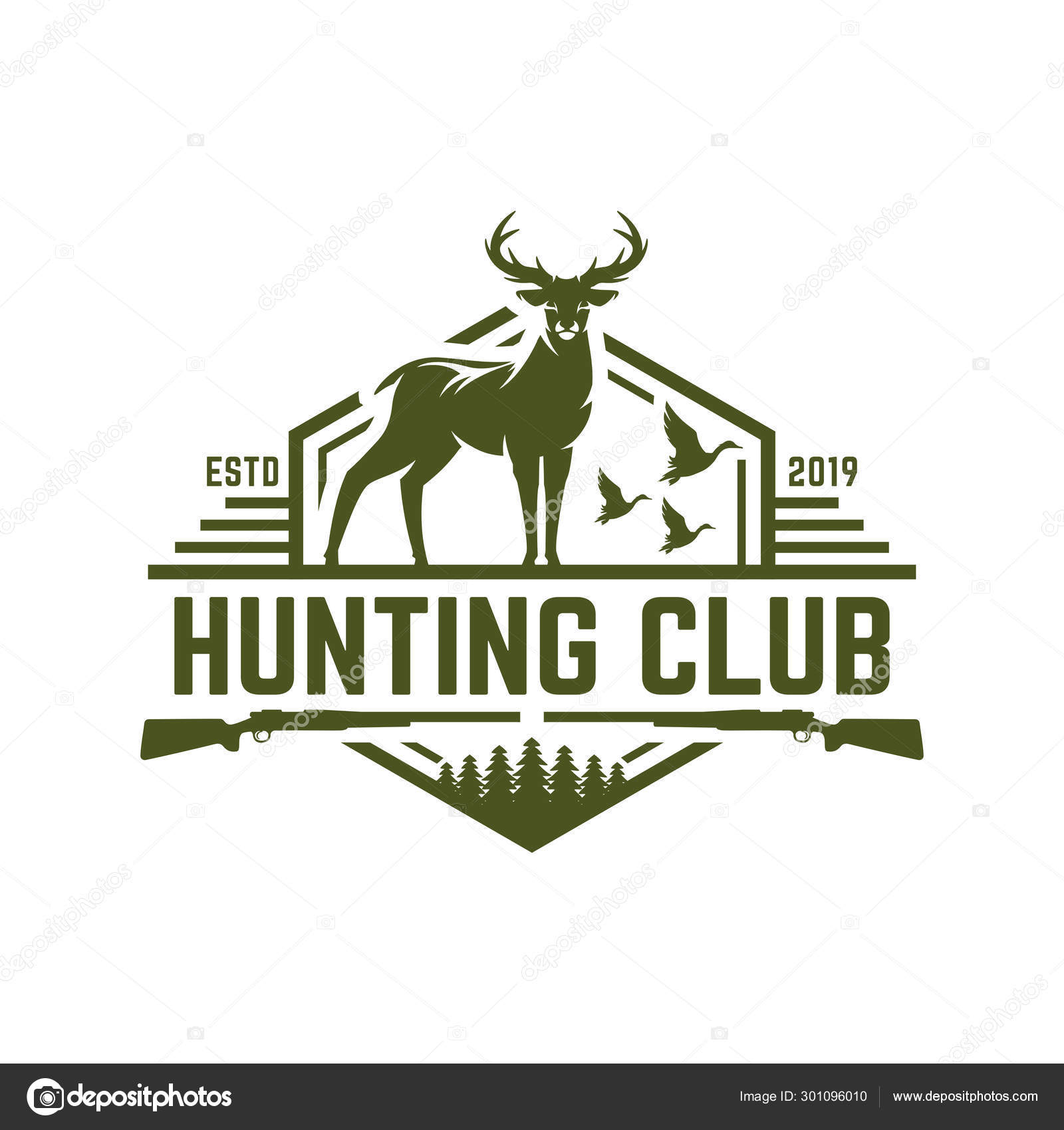 Deer Or Duck Hunting Logo Hunting Badge Or Emblem For Hunting