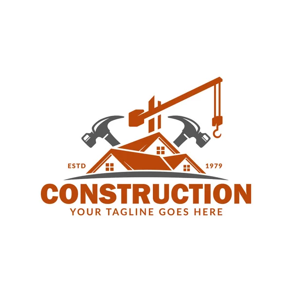 Vektor építési logo design sablon, alkalmas építőipari, Real Estate — Stock Vector