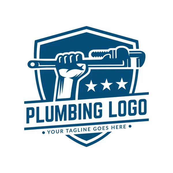 Sanitär-Logo-Vorlage, einfach anzupassen — Stockvektor