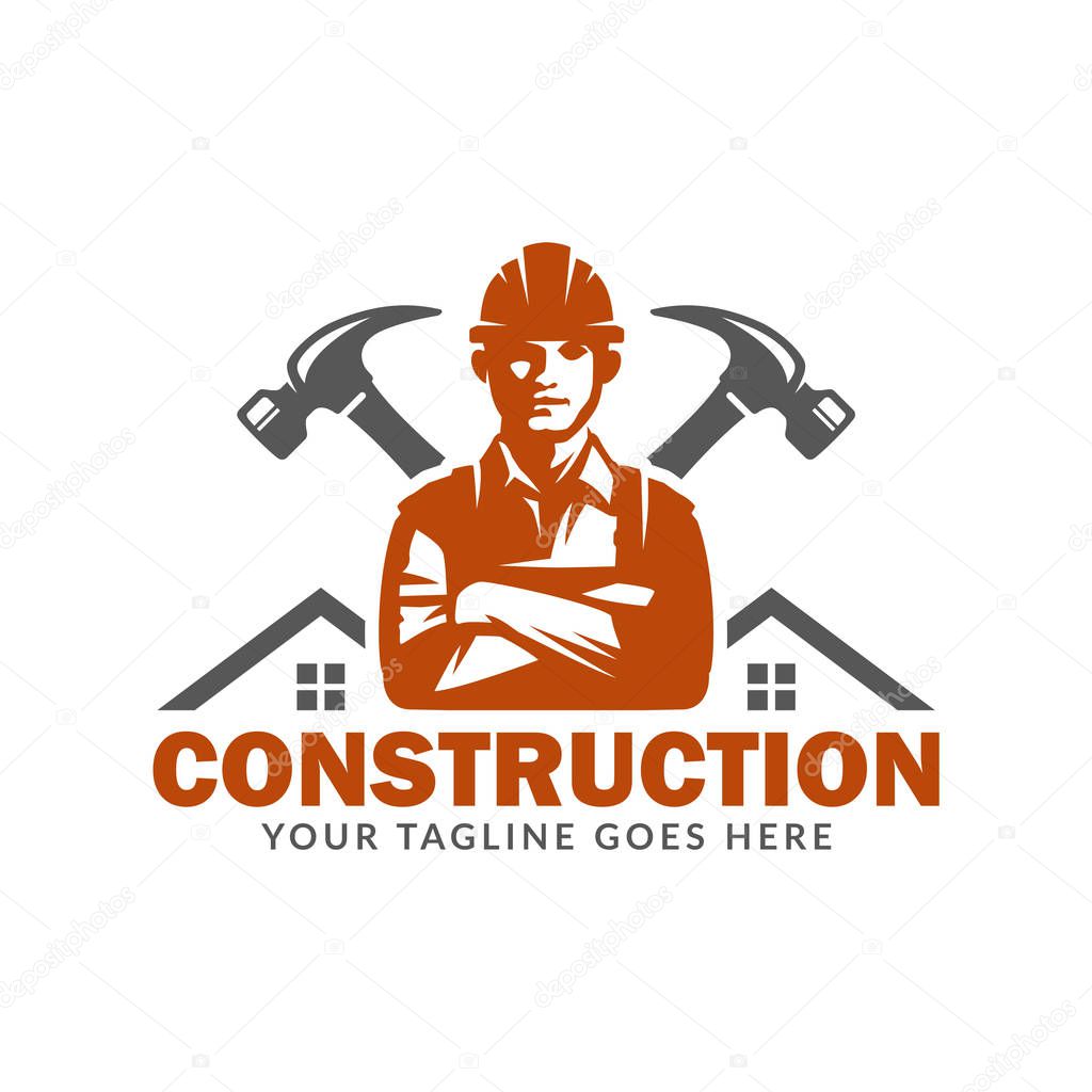 Construction logo template, suitable for construction company brand, vector format and easy to edit