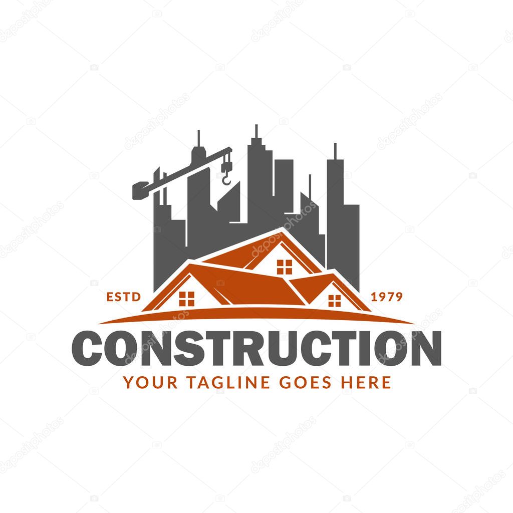 Construction logo template, suitable for construction company brand, vector format and easy to edit