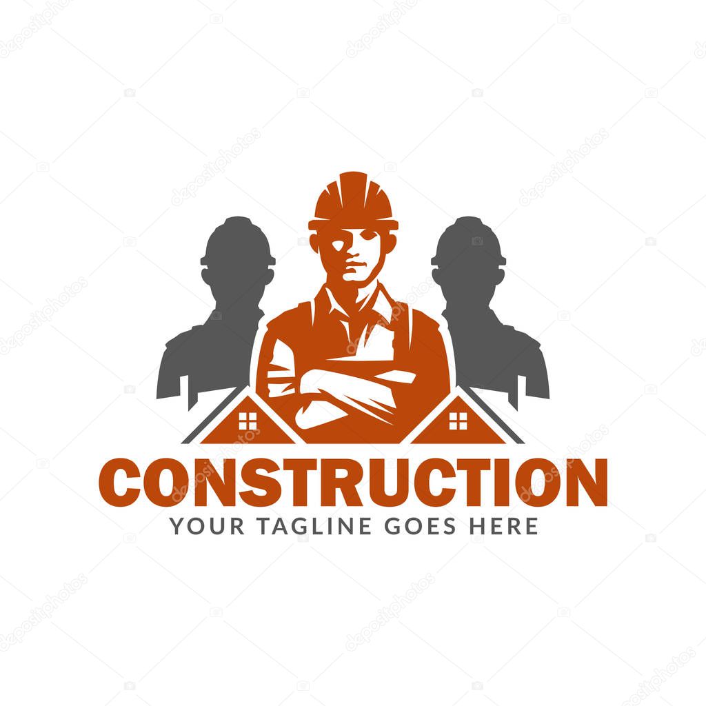 Construction logo template, suitable for construction company brand, vector format and easy to edit