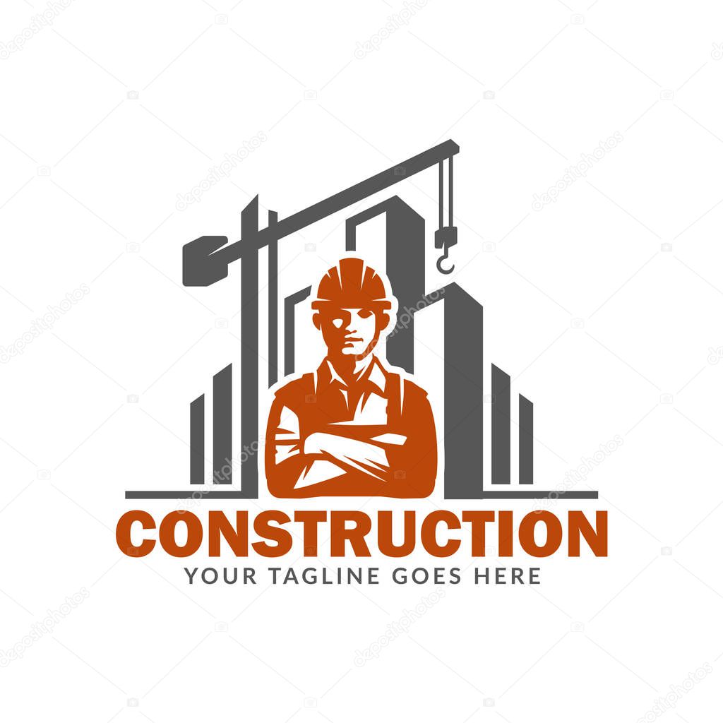 Construction logo template, suitable for construction company brand, vector format and easy to edit