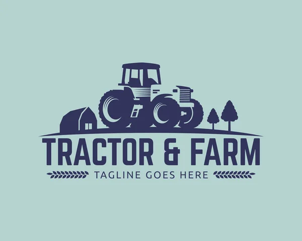 Plantilla de logotipo del tractor, vector de logotipo de granja — Archivo Imágenes Vectoriales