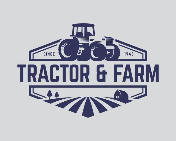 Traktör logo şablonu, çiftlik logosu vektör