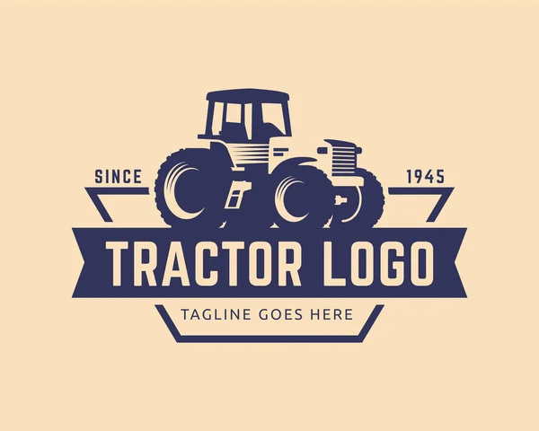 Plantilla de logotipo del tractor, vector de logotipo de granja — Archivo Imágenes Vectoriales