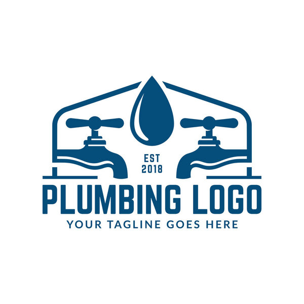 Plumbing logo template, easy to customize