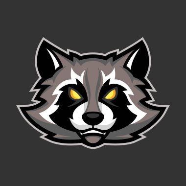 rakun maskotu, Spor veya esports racoon logo amblemi