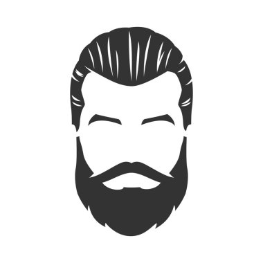 Sakallı adam yüz vektörü, bıyıklı, pompadour