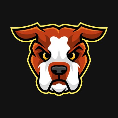 Amerikan bulldog baş maskotu veya karakter vektörü