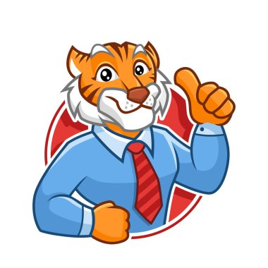 Businessman Tiger mascot character design clipart