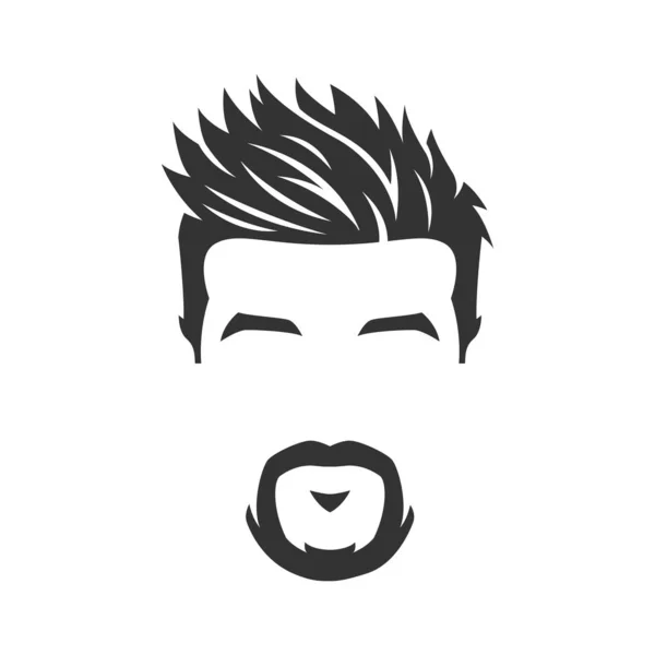 Vecteur de visage d'homme barbu, avec moustache, fond isolé — Image vectorielle