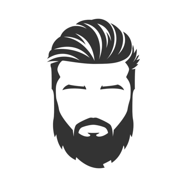 Вектор лица бородатого человека, с горстью, изолированный фон — стоковый вектор