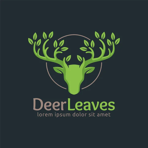 Deer Leaf logo szablon projektu, łatwe do dostosowania. Liście jeleni — Wektor stockowy