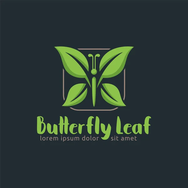 Лист бабочки, лист шаблон логотипа, легко настроить . — стоковый вектор