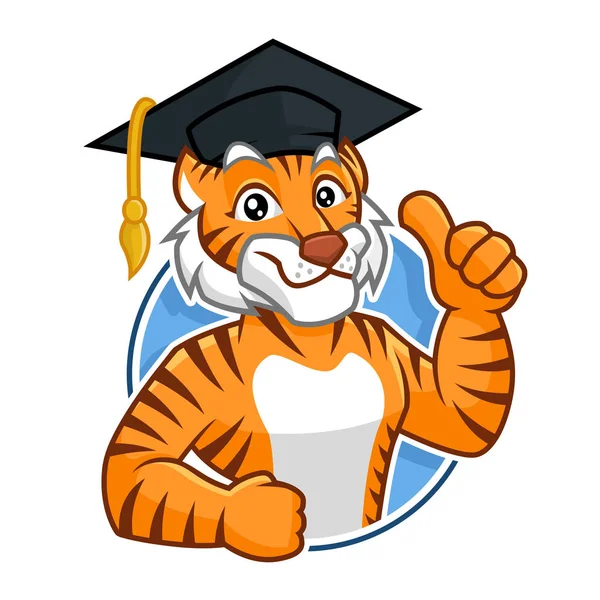 Educación Tigre mascota carácter diseño — Archivo Imágenes Vectoriales
