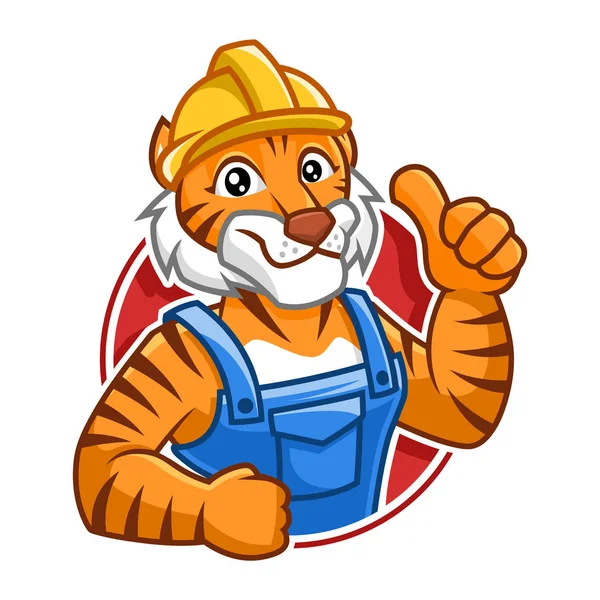İşçi Tiger maskot karakter tasarımı