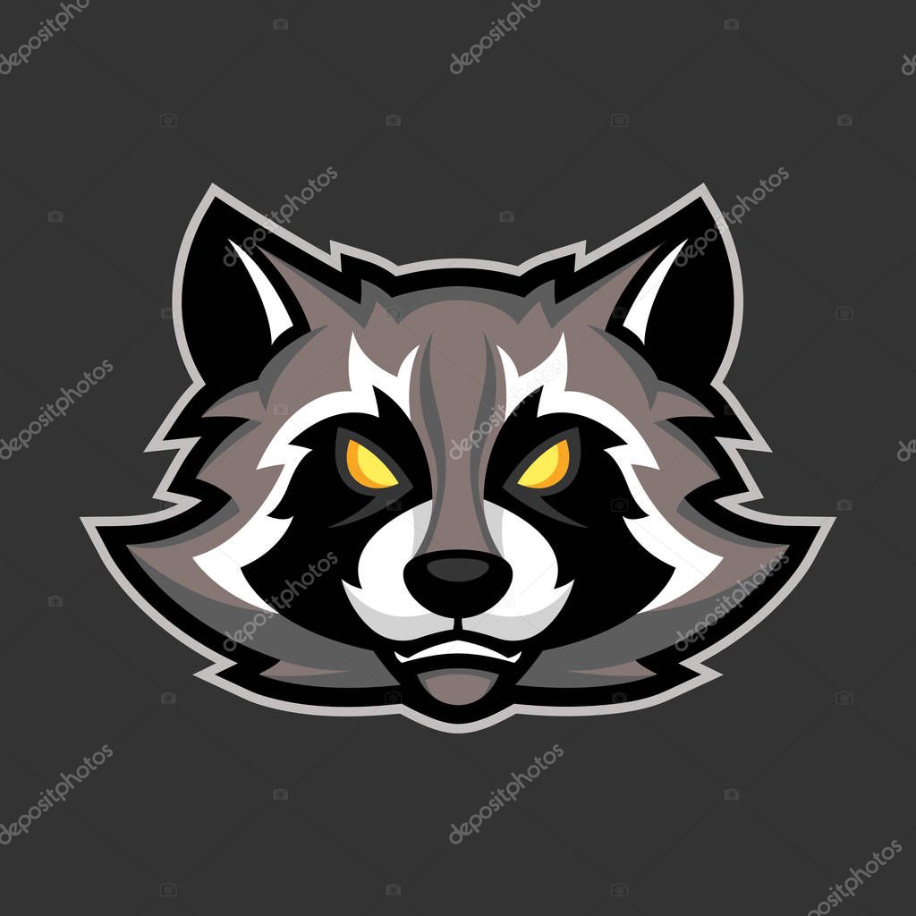 Raccoon mascot, Sport or esports racoon logo emblem