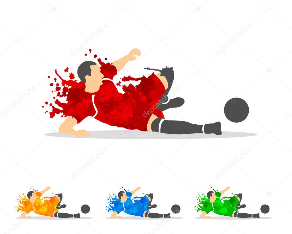 vector illustration of soccer or football player in an action