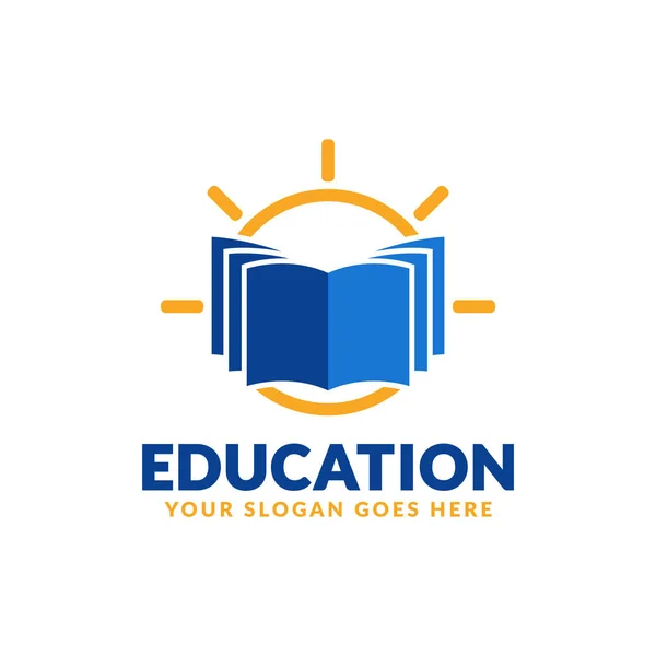 Plantilla de diseño del logotipo de la educación, icono del libro estilizado — Archivo Imágenes Vectoriales