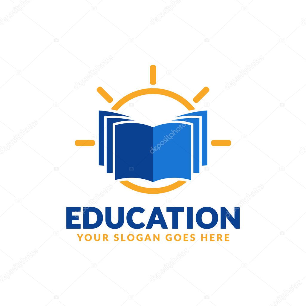 Education logo design template, book icon stylized, perfect or educational industry
