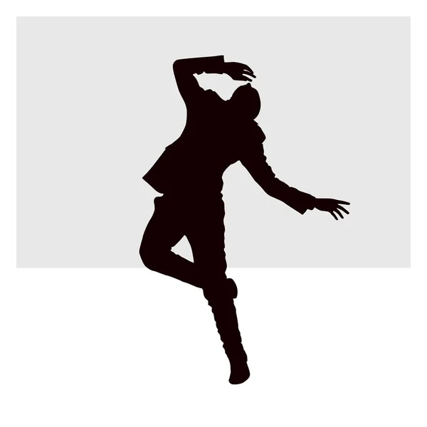 Vector Silhouette Dancing Despair Man Business Suit White Background — Stock Vector