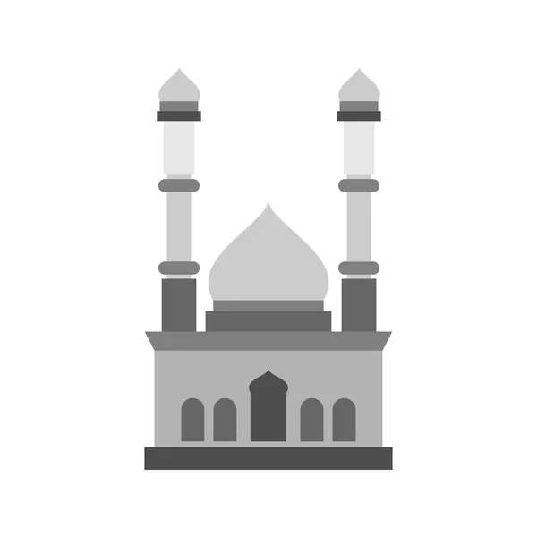Grå Islamisk Moské Byggnad Vektor Illustration Grafisk Design — Stock vektor