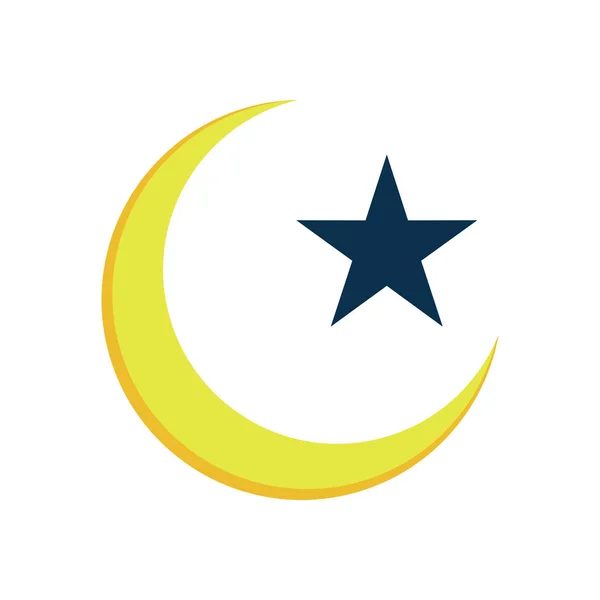 Crescent Star Islam Symbol Vector Illustration Graphic Design — Vettoriale Stock