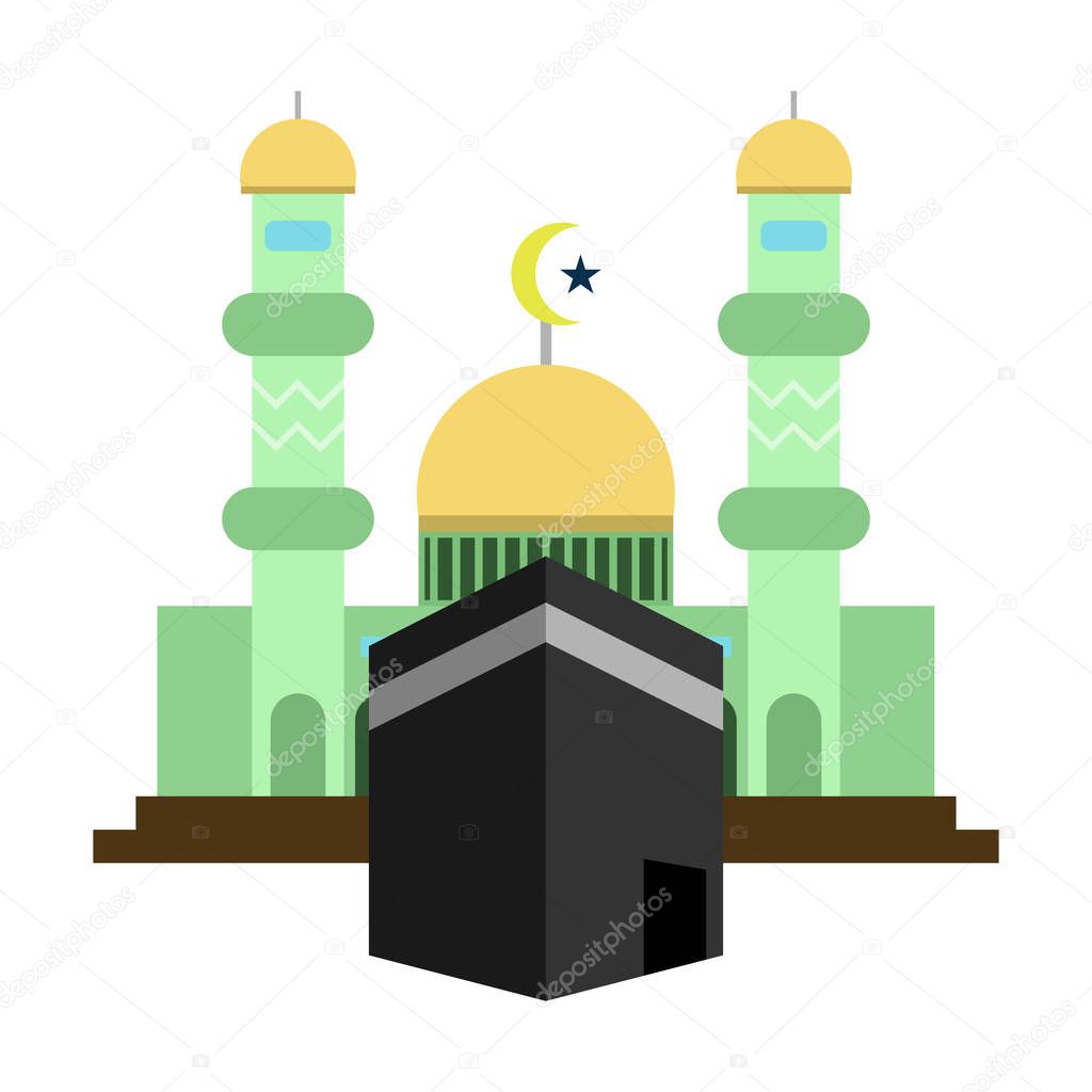 Mosque Kaaba Islamic Vector Illustration Graphic Design