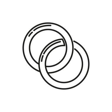 Çift Halkaları İnce Satır Simge Vektörü Resmetme Grafik Tasarımı