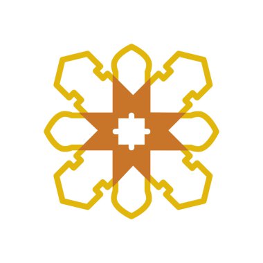 Mandala Klasik Haç Geometrik Sembol Vektör Çizim Tasarımı